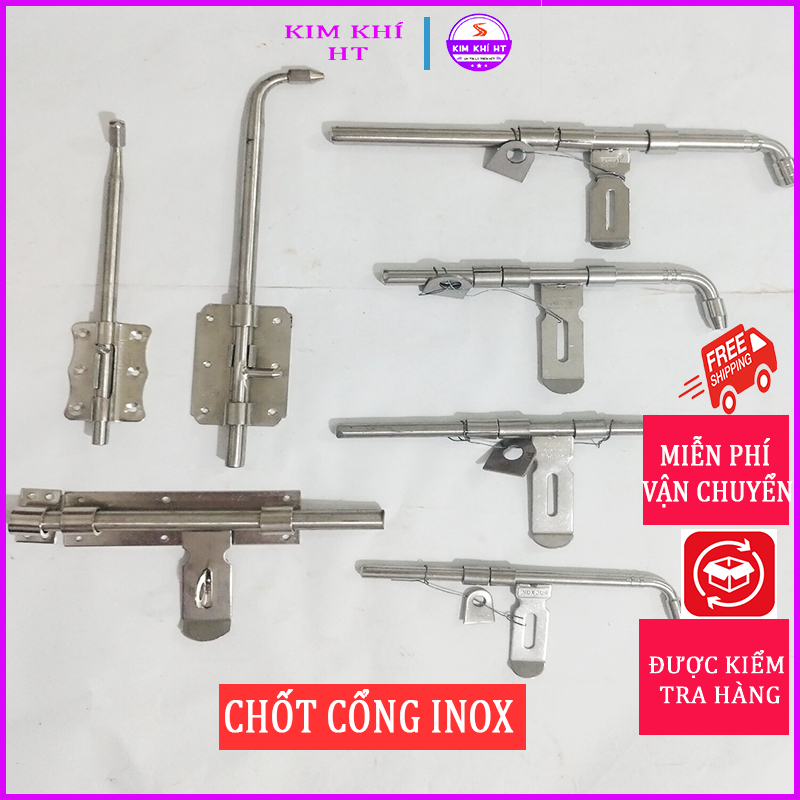Chốt cổng inox,chốt chân,chốt ngang inox,then khóa cửa phi 12-14-16 ...