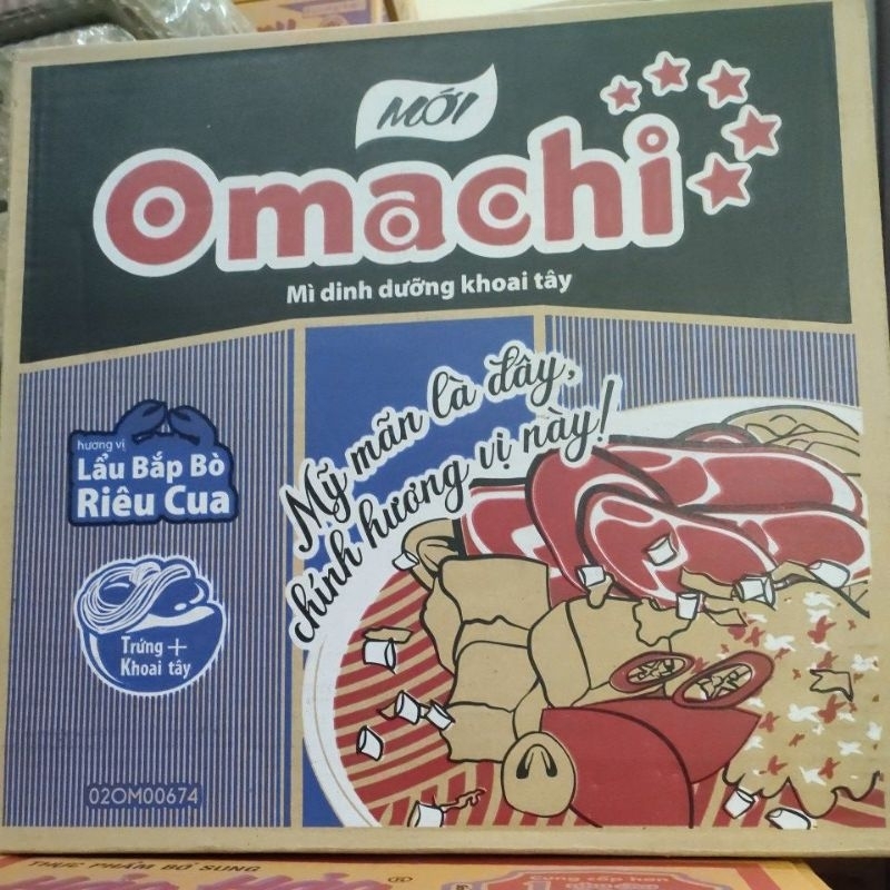 Thùng mì Omachi lẩu bắp bò riêu cua | Shopee Việt Nam