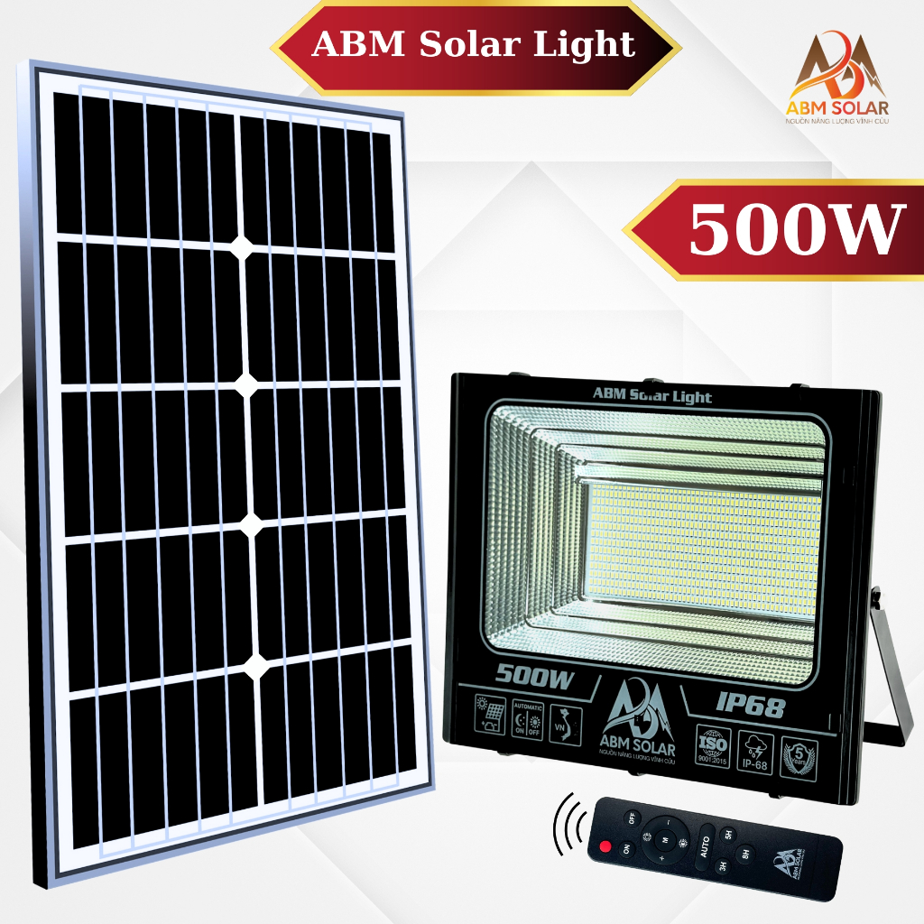[800W] Đèn Năng Lượng Mặt Trời ABMSOLAR ,Chiếu Sáng Trong Nhà,Công Suất 1000W,Chất Liệu Nhôm
