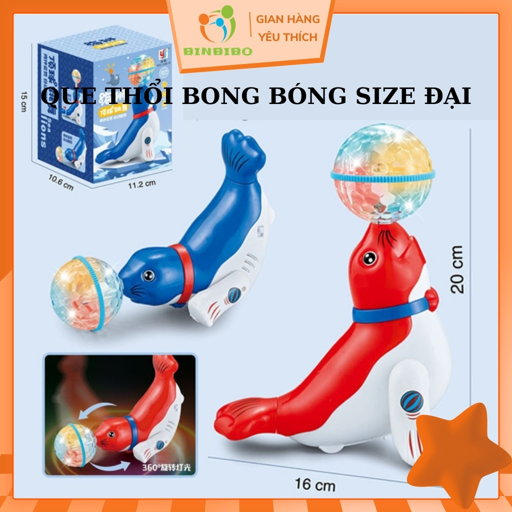 Đồ chơi Hải Cẩu chơi cầu xoay 360 có đèn có nhạc cho bé - Binbibo
