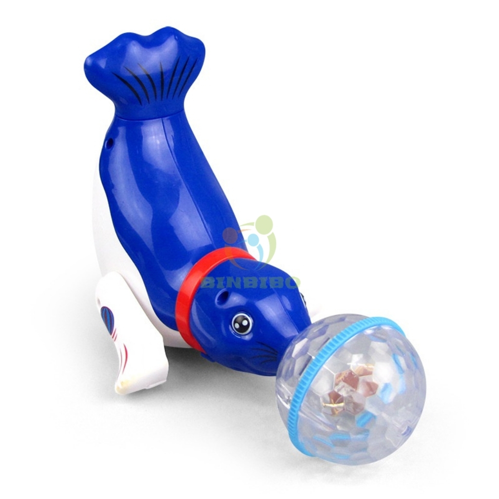 Đồ chơi Hải Cẩu chơi cầu xoay 360 có đèn có nhạc cho bé - Binbibo
