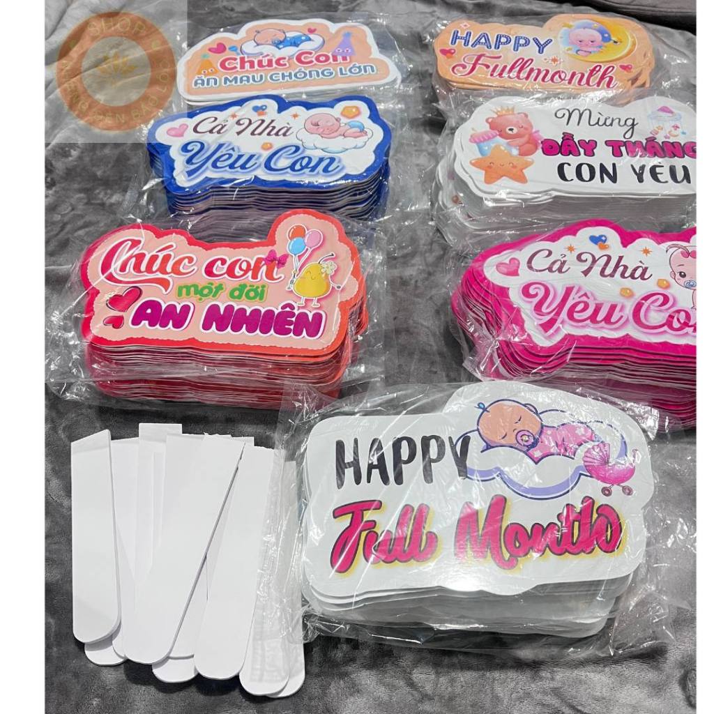Hashtag mừng đầy tháng , thôi nôi , cúng mụ cho bé trai , bé gái đẹp dễ thương,Nhang Đèn Bảo Lộc,[Số lượng: 1 cái]