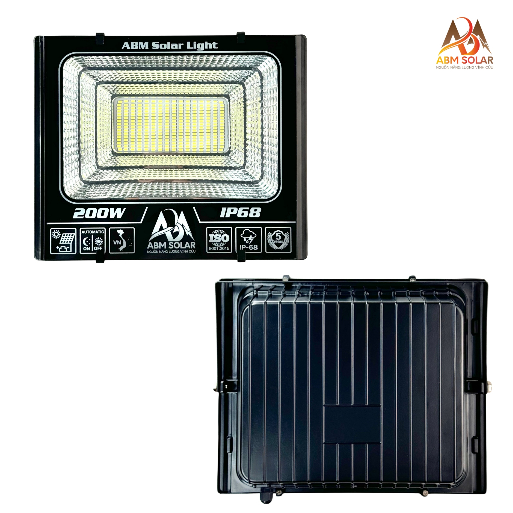 [200W] Đèn Năng Lượng Mặt Trời ABMSOLAR,Chiếu Sáng Trong Nhà , Công Suất 200W Chất Liệu Nhôm