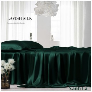 [Best Seller]Trọn Bộ Chăn  Ga Gối  Lụa LS Lavish Silk Cao Cấp Mát Lạnh Hàng Loại 1 - Xanh Lá