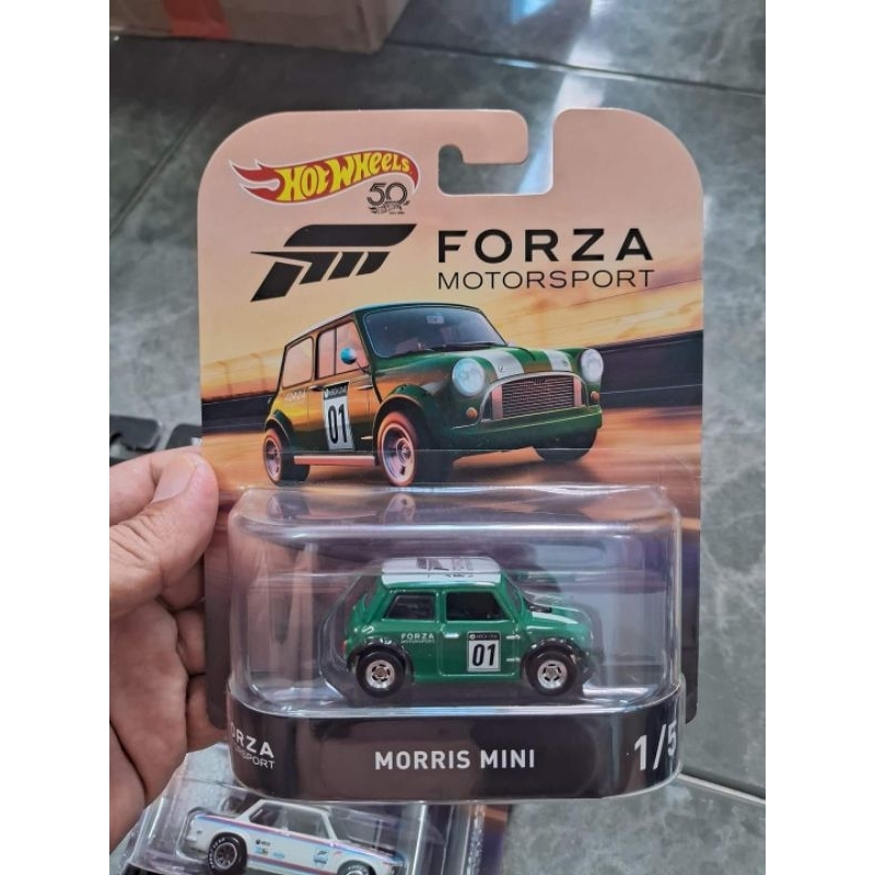 Hot Wheels 1/64 Forza Motorsport Morris Mini #1/5 - Série Rétro Entertainment (Vert)