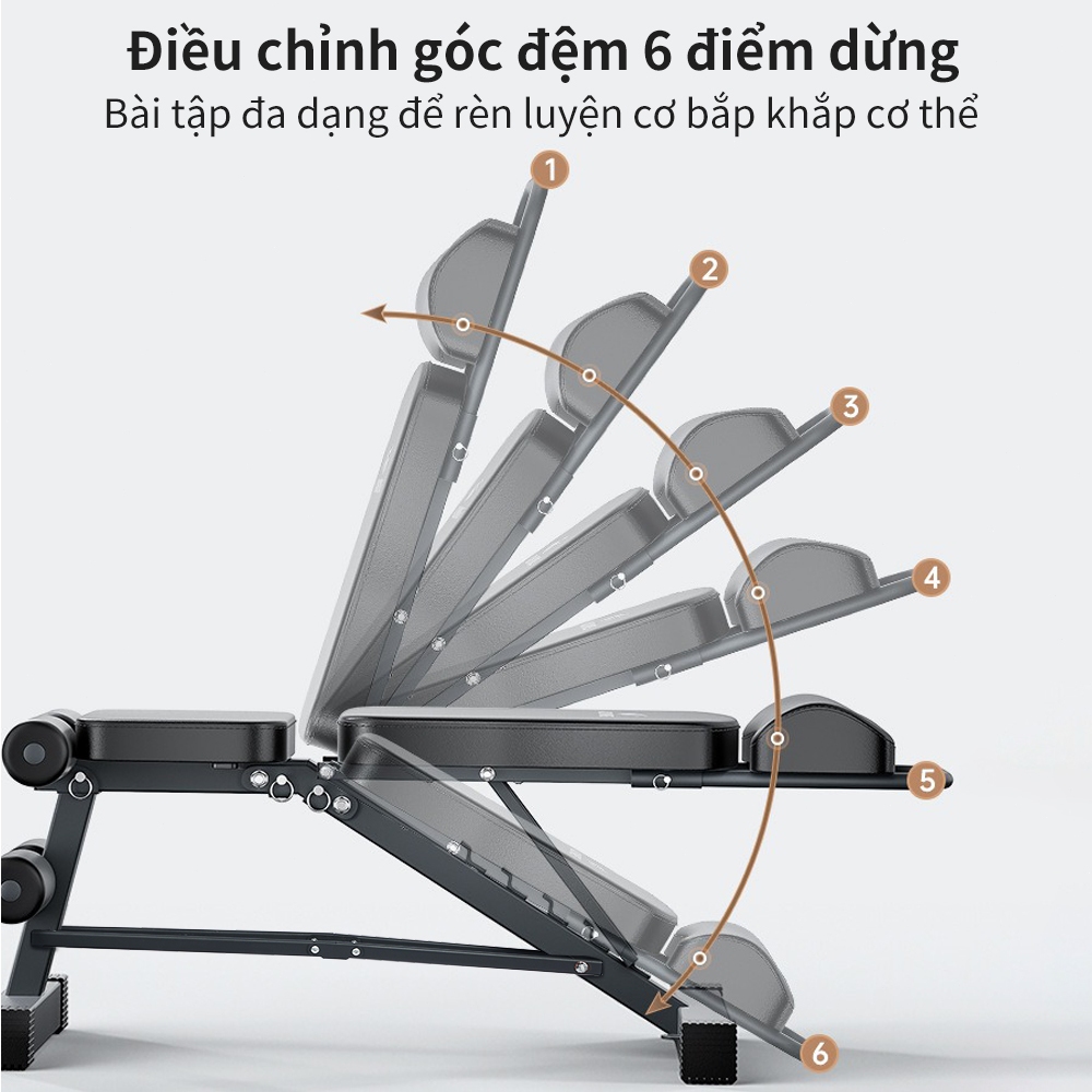 Ảnh OneTwoFit Ghế tập gym tập tạ Có thể gấp gọn Ghế tập thể hình tại nhà Có thể đặt quả tạ 2