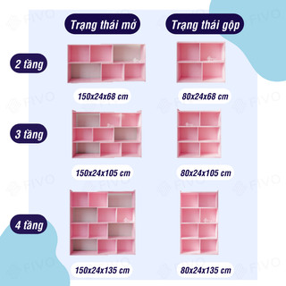 [Freeship Toàn Quốc] Kệ Sách Cho Bé Màu Hồng FIVO FB71 Chất Liệu Gỗ Cao Cấp, An Toàn, Nhiều Màu Sắc, Decor Xinh Xắn