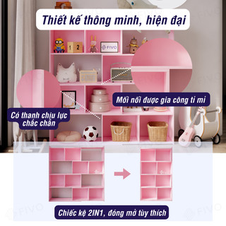[Freeship Toàn Quốc] Kệ Sách Cho Bé Màu Hồng FIVO FB71 Chất Liệu Gỗ Cao Cấp, An Toàn, Nhiều Màu Sắc, Decor Xinh Xắn
