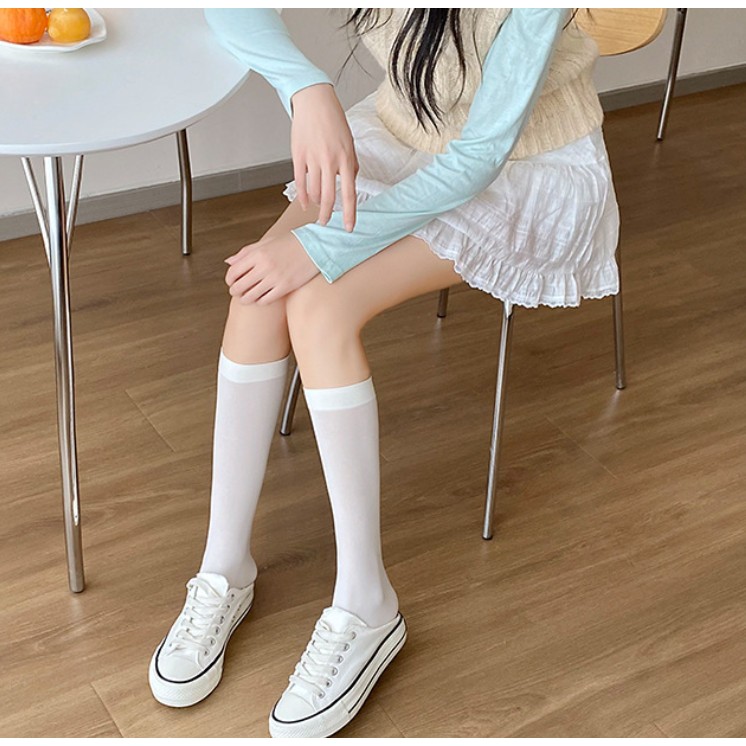 Vớ Tất nữ loại mỏng cao cổ 10 màu phong cách dễ thương và xinh xắn