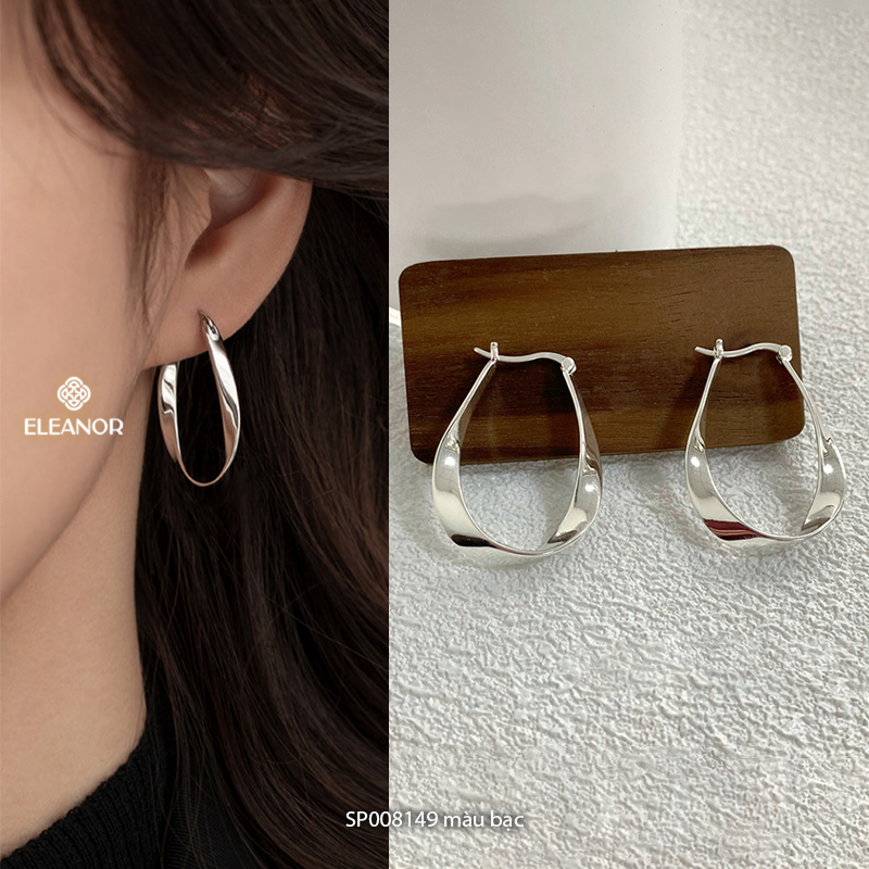Bông tai nữ chuôi bạc 925 Eleanor Accessories kiểu dáng basic phụ kiện trang sức khuyên tai 8138