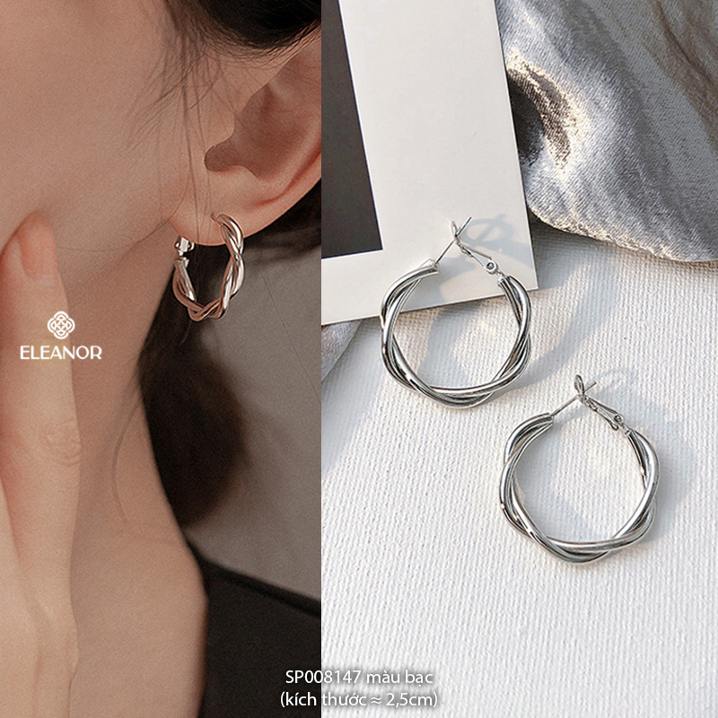 Bông tai nữ chuôi bạc 925 Eleanor Accessories kiểu dáng basic phụ kiện trang sức khuyên tai 8138