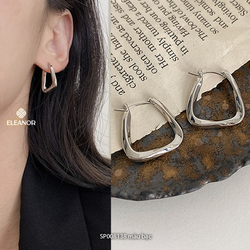 Bông tai nữ chuôi bạc 925 Eleanor Accessories kiểu dáng basic phụ kiện trang sức khuyên tai 8138