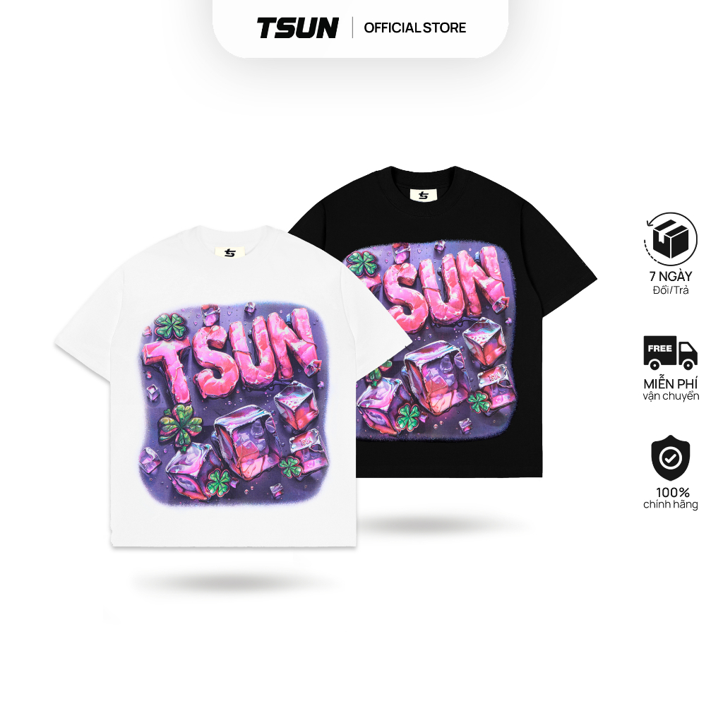 Ảnh Áo Thun TSUN IceClover Tee - 2 Màu - [UNISEX] - In - Nam/Nữ - Streetwear - Overisze - Localbrand 1