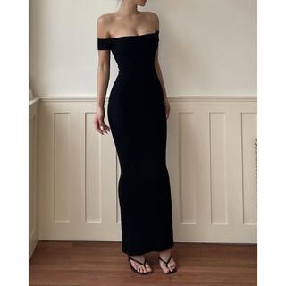 [HÌNH SP THẬT] VÁY DÀI ÔM BODY HỞ VAI M034
