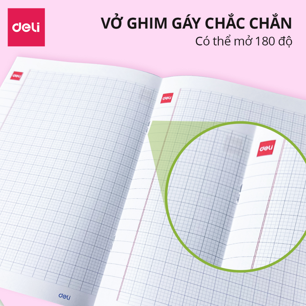 [COMBO 5] Tập Vở Ô Ly Học Sinh 48/80 Trang Deli  - Tập Vở Học Sinh 4/ 5 Ô Ly Hình Dễ Thương - 70/100gsm