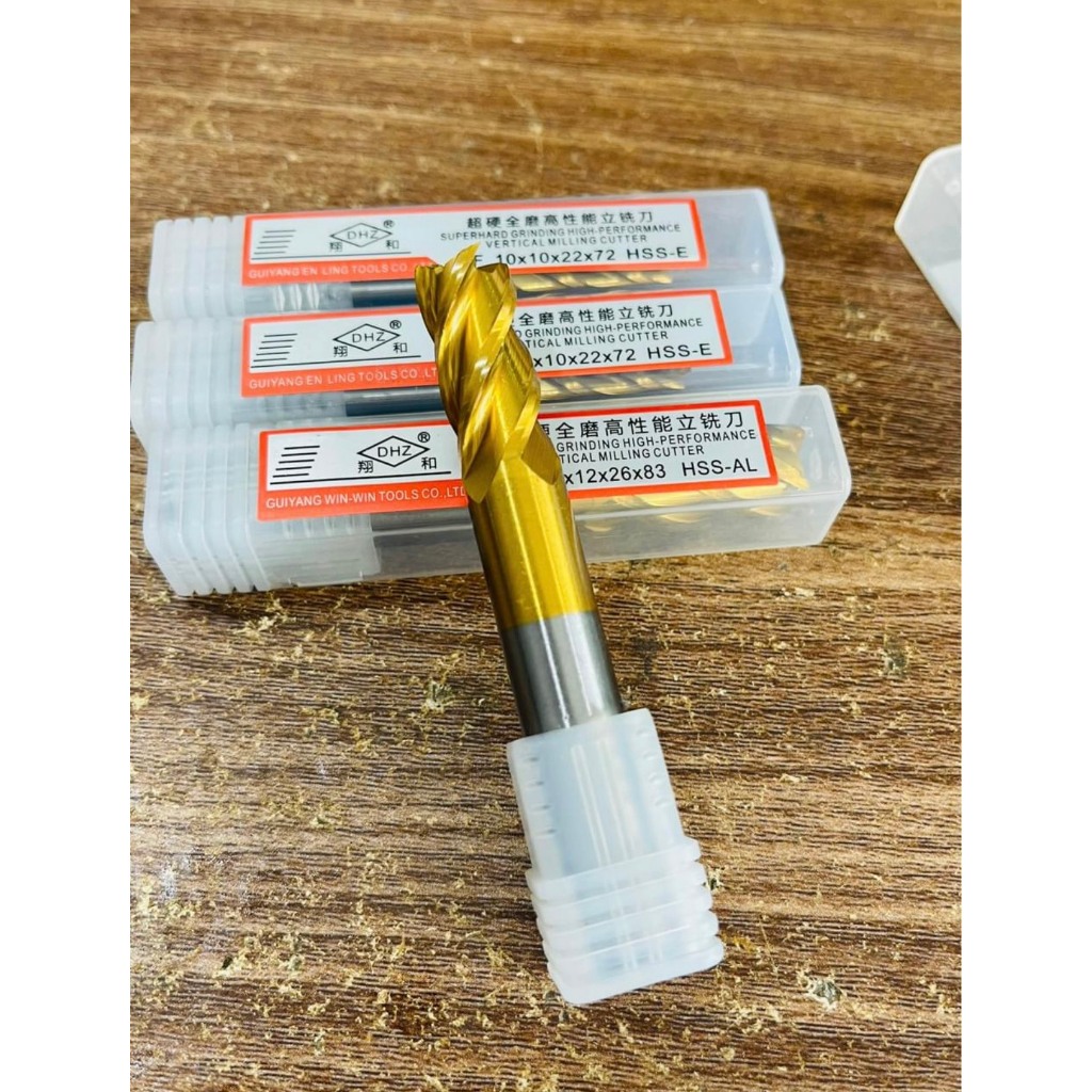 Phay ngón thép gió 4 me cắt phủ tin có độ cứng cao phay thép cứng inox ngon