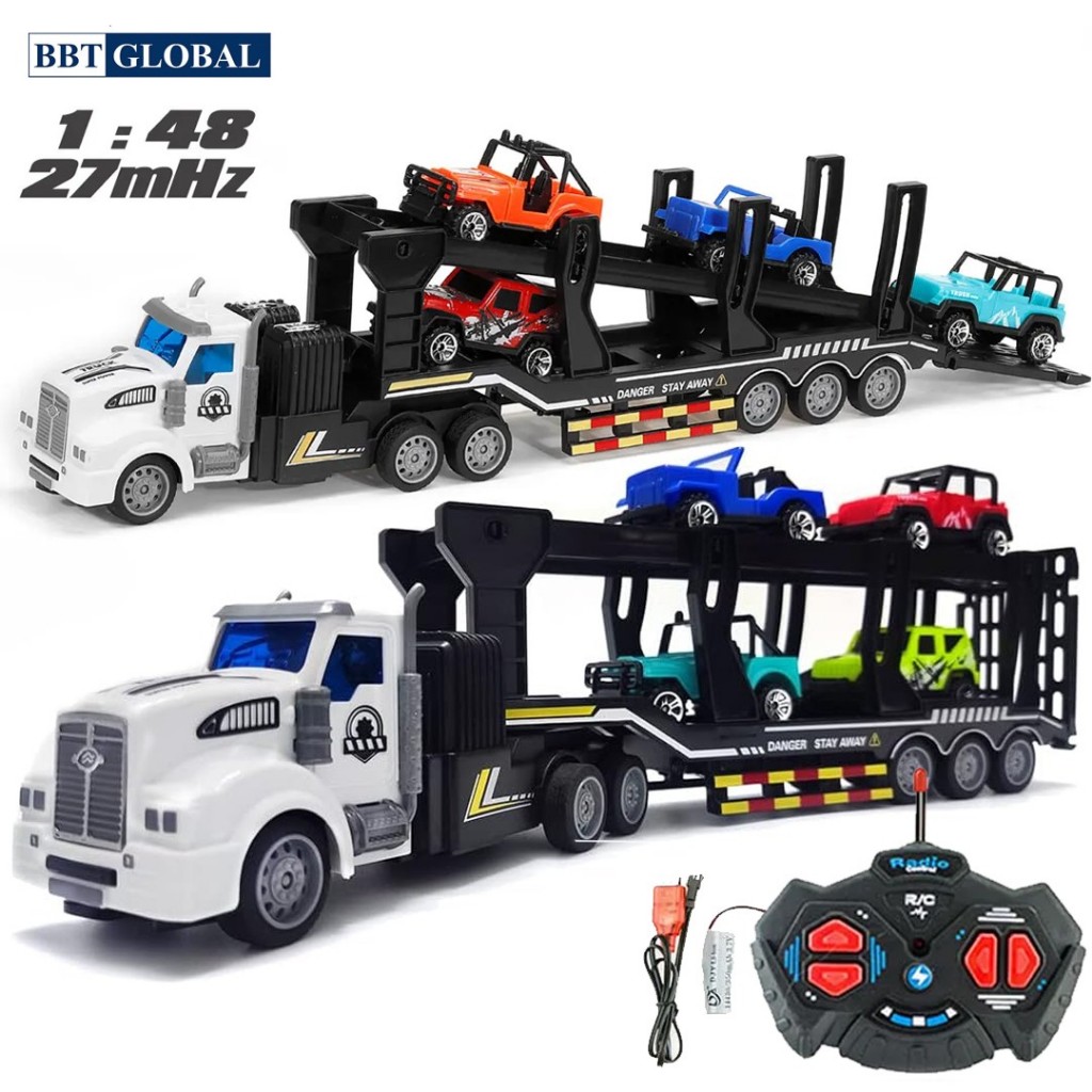 Đồ chơi xe ô tô Container, xe tải, xe cẩu có điều khiển từ xa có đèn và nhạc BBT GLOBAL