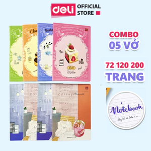 Vở Kẻ Ngang Deli Tập Vở 72 120 200 260 Trang Học Sinh Sinh Viên B5/ A4 Nhiều Mẫu Sổ Quà Tặng Đồ Dùng Học Tập