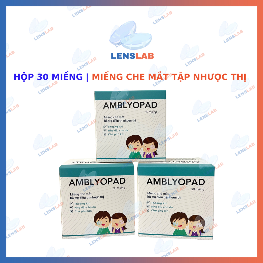 Hộp 30 Miếng | Miếng Che Mắt Tập Nhược Thị (Cho Trẻ 3 đến 15 Tuổi)
