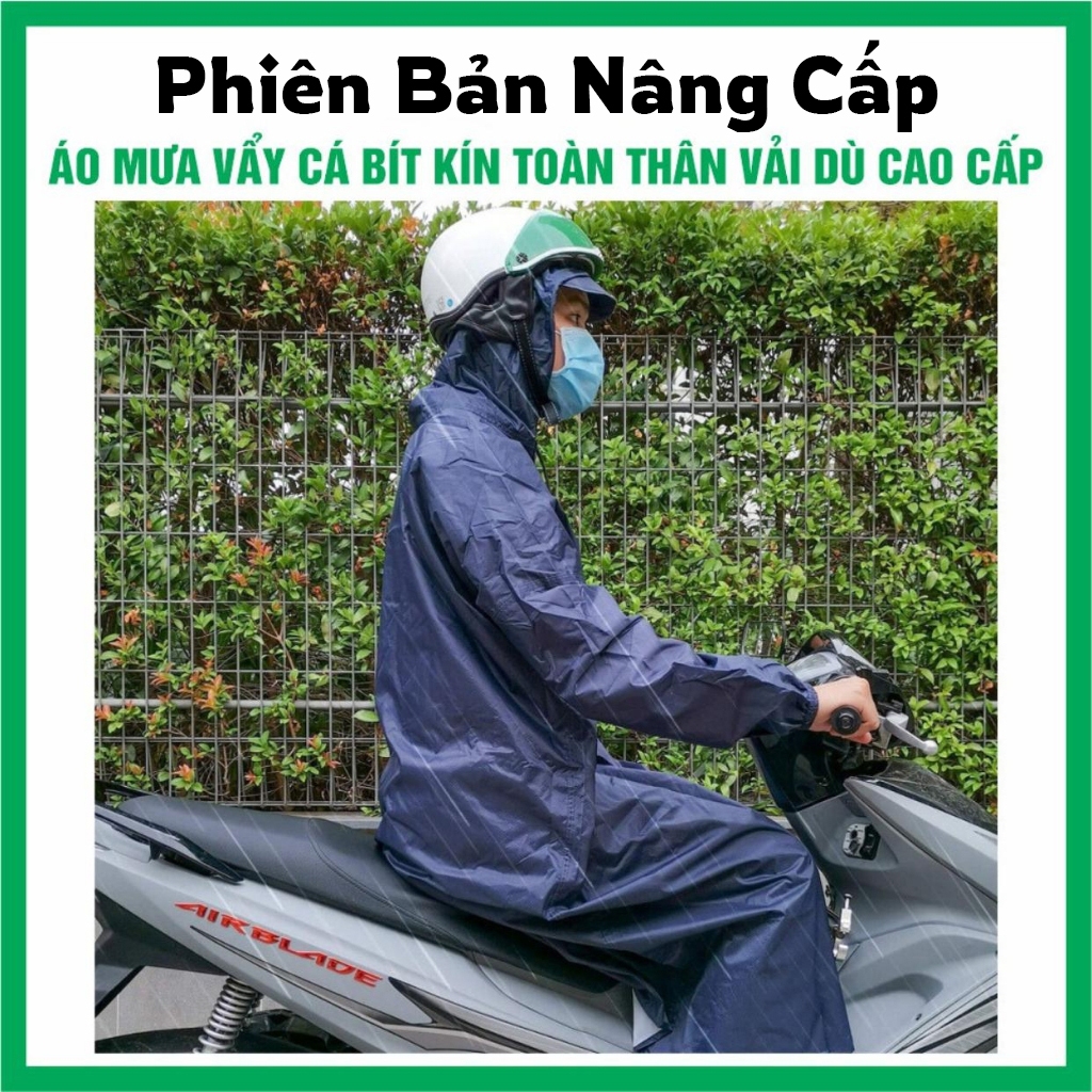 Áo Mưa BÍT Da Cá Dù Form Rộng 1 Người Mặc Chống Thấm Tuyệt Đối Siêu Bền ( Áo Mưa Chui Nhiều Màu Sắc Hàng Xưởng Cao Cấp )