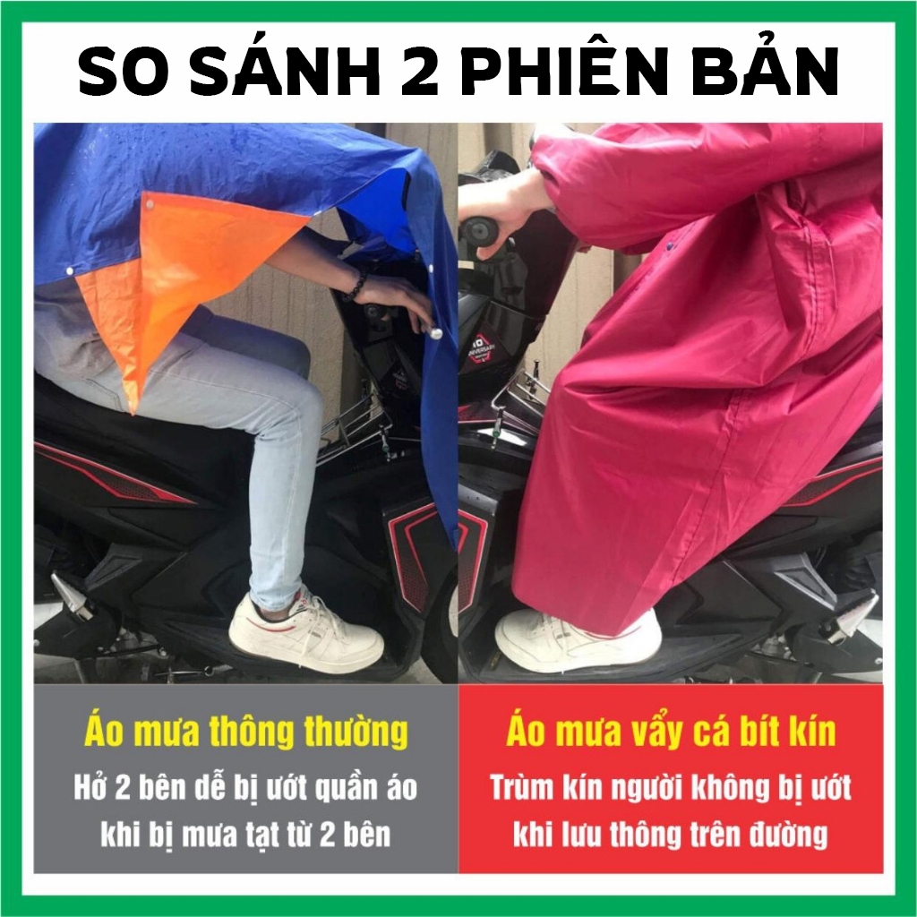 Áo Mưa BÍT Da Cá Dù Form Rộng 1 Người Mặc Chống Thấm Tuyệt Đối Siêu Bền ( Áo Mưa Chui Nhiều Màu Sắc Hàng Xưởng Cao Cấp )