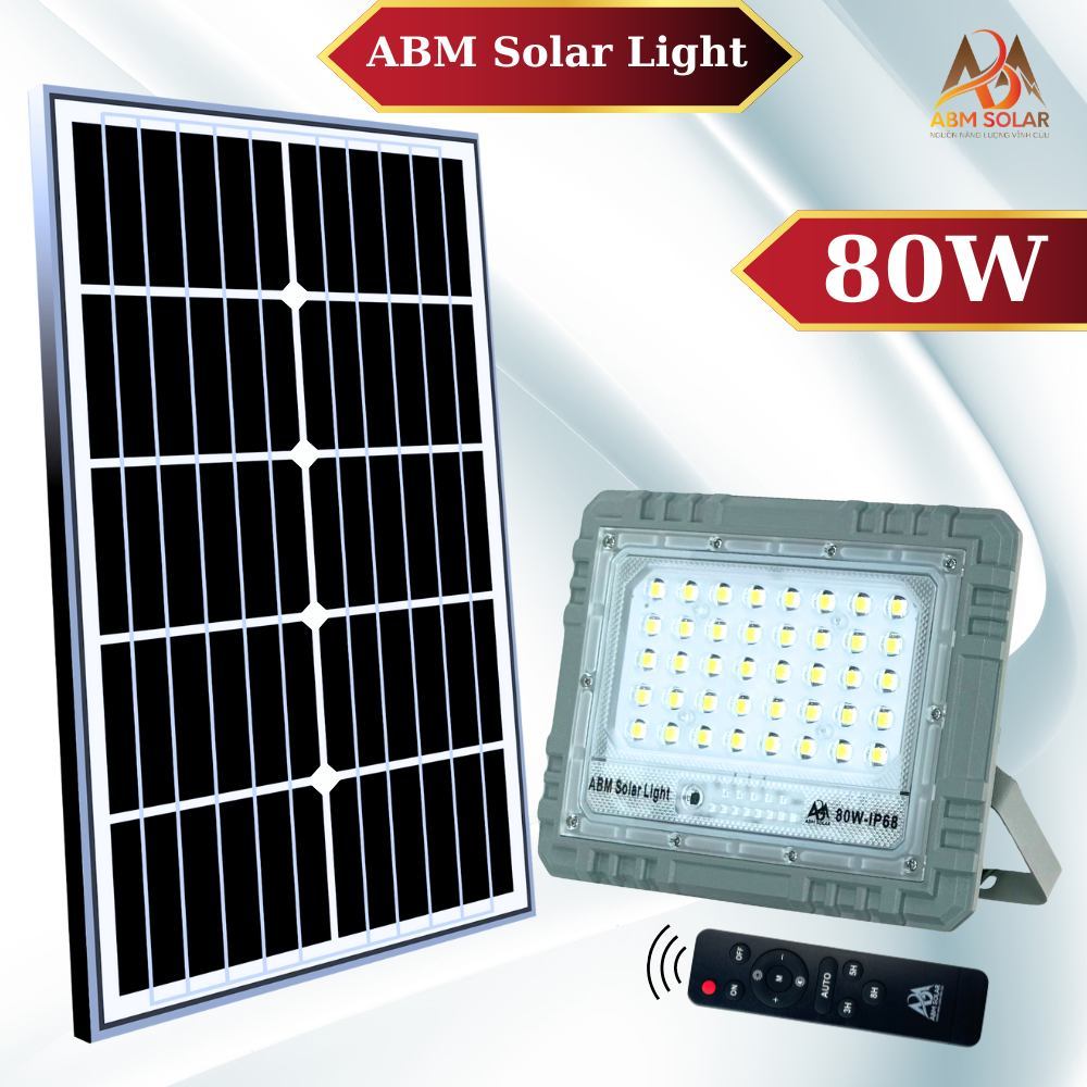 [100W] Đèn Pha Mắt Ngọc Năng Lượng Mặt Trời ABMSOLAR , Chống Nước IP68, Chất Liệu Nhôm Nguyên Khối