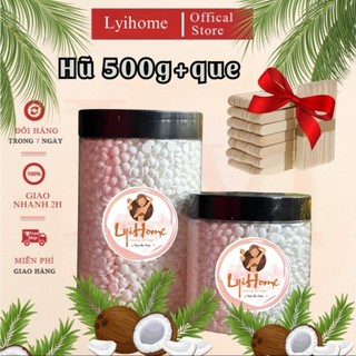 [TẶNG QUE] hũ 500g sáp wax lông nóng lyihome, sáp sữa dừa cao cấp chất sáp dẻo, thơm độ bám lông tốt