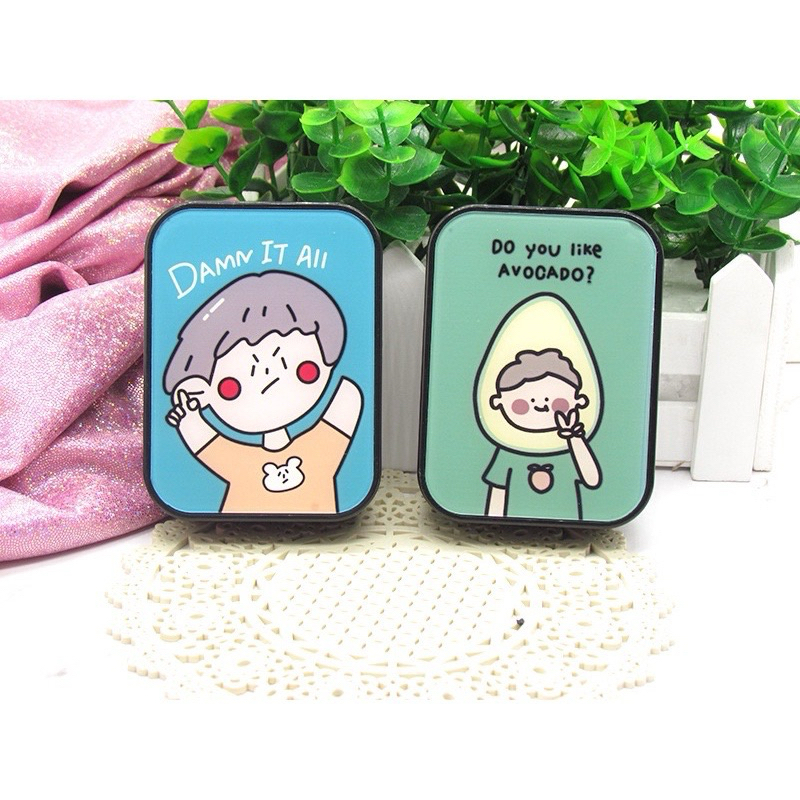 khay đựng lens đôi Hồng hạc + nhóc bơ