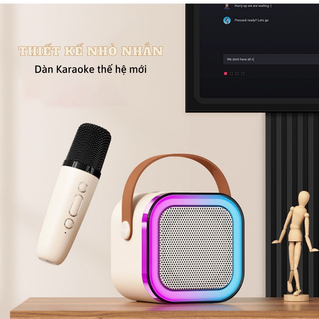 Loa bluetooth karaoke Kinyo K12 tặng kèm 2 mic và sticker,loa karaoke ...