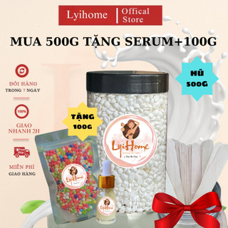 [TẶNG 100G+SERUM] Hũ 500g sáp wax lông sữa dừa cao cấp lyihome, sáp wax nóng chất dẻo dễ thao tác