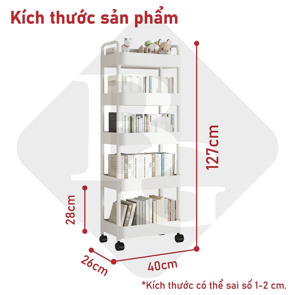 Ảnh BG -  Kệ Tiện Lợi 5 TẦNG Xe Đẩy Spa YTC Để Đồ Đa Năng, bánh xe không có khóa 3