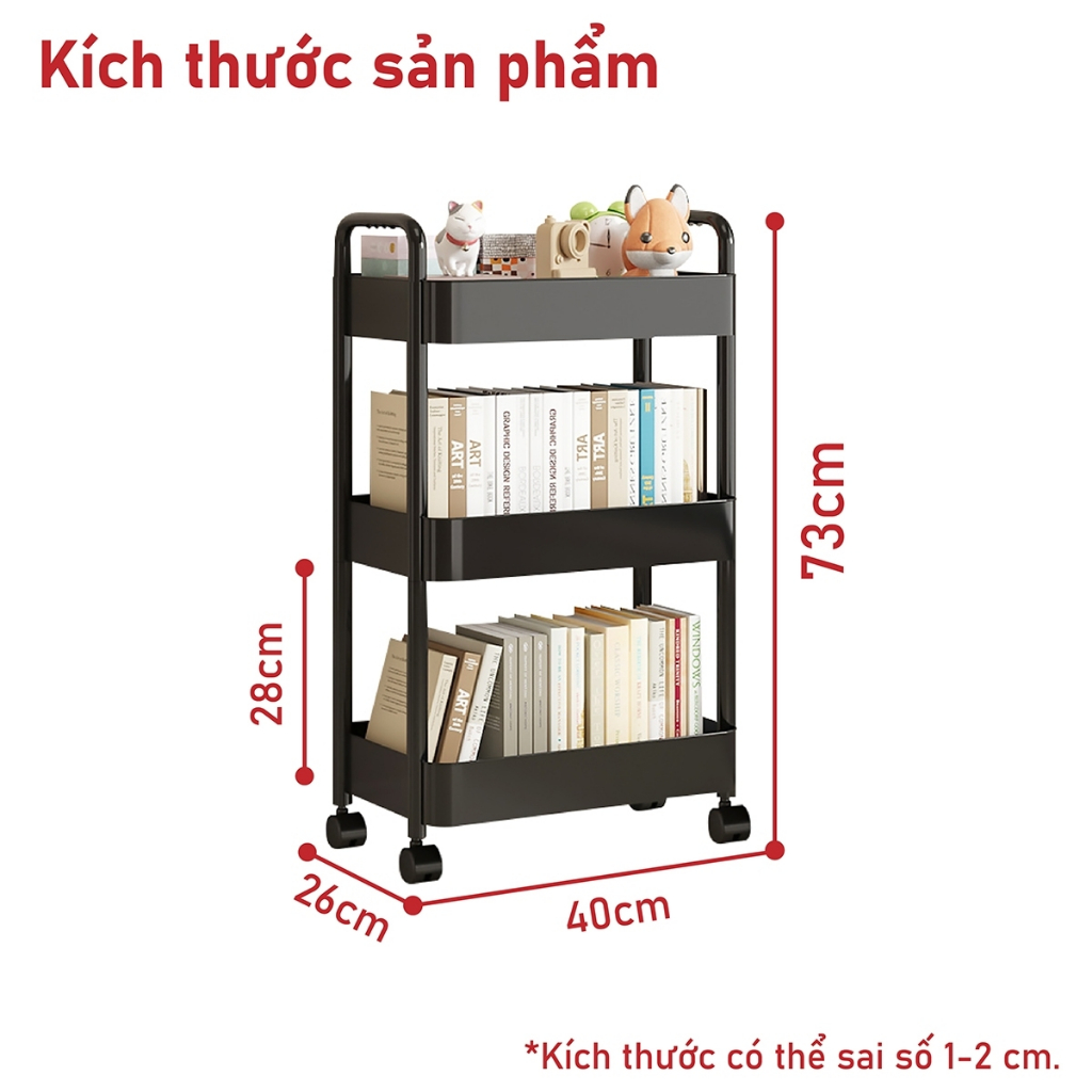Kệ để đồ bỉm sữa,4026-3 tầng Xe Đẩy Spa lưới thông thoáng có bánh xe, xe đẩy bánh xoay 360 độ