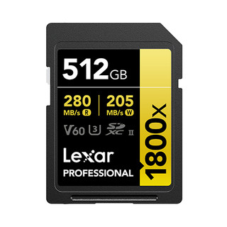 Thẻ nhớ 512GB SDXC Lexar 1800x Professional UHS-II, tốc độ 280MB/s cho máy ảnh, máy quay