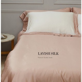 [Best Seller]Bộ Chăn Ga Gối Lụa LS Lavish Silk Cao Cấp Mát Lạnh Hàng Loại 1-Trắng Phối Hồng Phấn