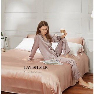 [Best Seller]Bộ Chăn Ga Gối Lụa LS Lavish Silk Cao Cấp Mát Lạnh Hàng Loại 1-Trắng Phối Hồng Phấn