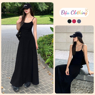 Đầm suông bigsize nữ hai dây dáng đầm midi form dài quyến rũ chất thun gân cho bạn từ 60-95kg G201