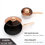 Bộ Nồi Đức 6 món hàng loại 1 dùng cho mọi loại bếp bảo hành 12 tháng Inox không gỉ kèm nắp kính cao cấp - Thiên Hà — ảnh 5