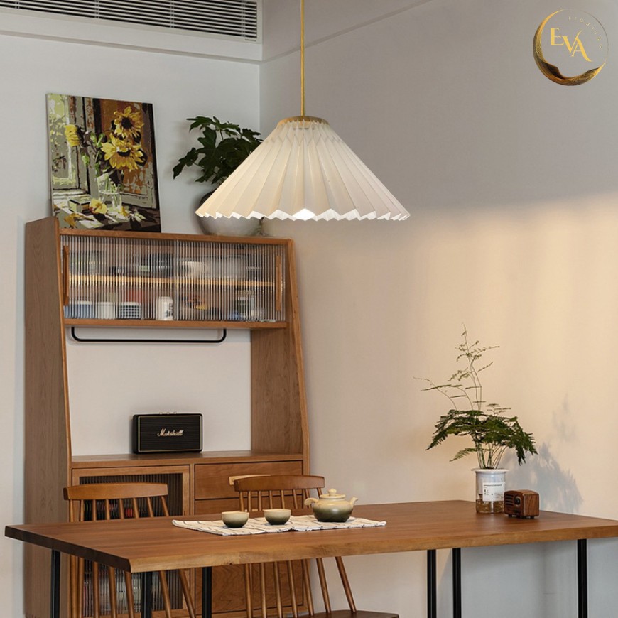 Đèn thả trắng chao vải EVA1009 trang trí phòng khách, quán cafe bảo hành 12 tháng