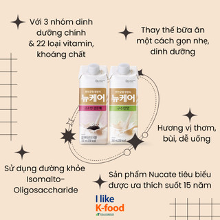 Sữa dinh dưỡng NUCARE vị mè đen 200ml - Sữa cao năng lượng với 22 loại vitamin, khoáng chất DAESANG WELLIFE