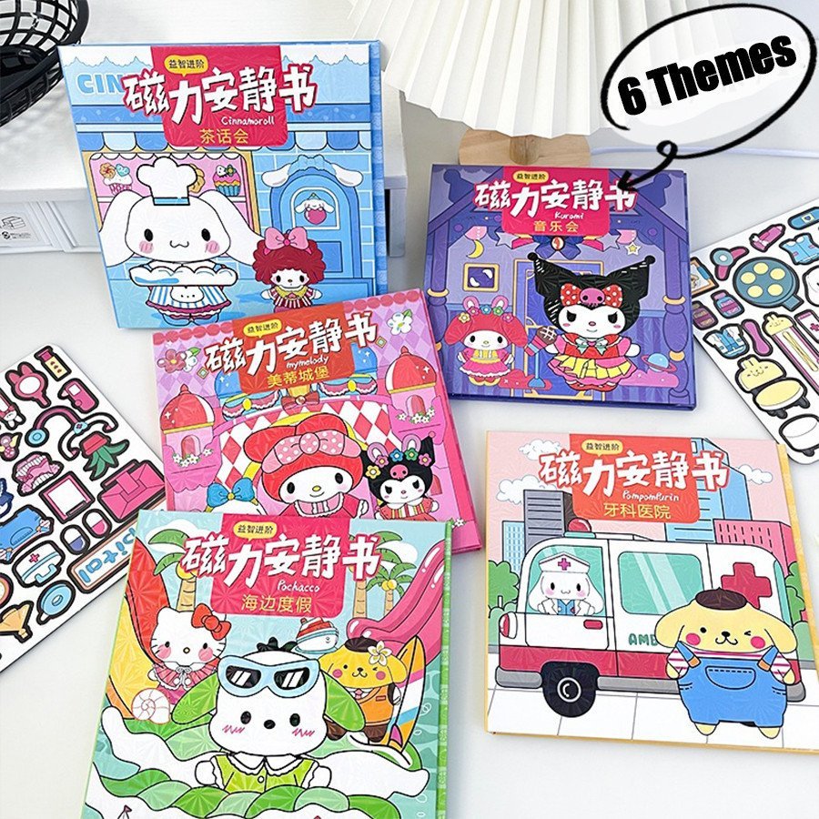 Ảnh Combo 6 Cuốn Tranh Nam Châm Bóc Dán Chủ Đề Kuromi Và Các Nhân Vật Hoạt Hình Dễ Thương 4