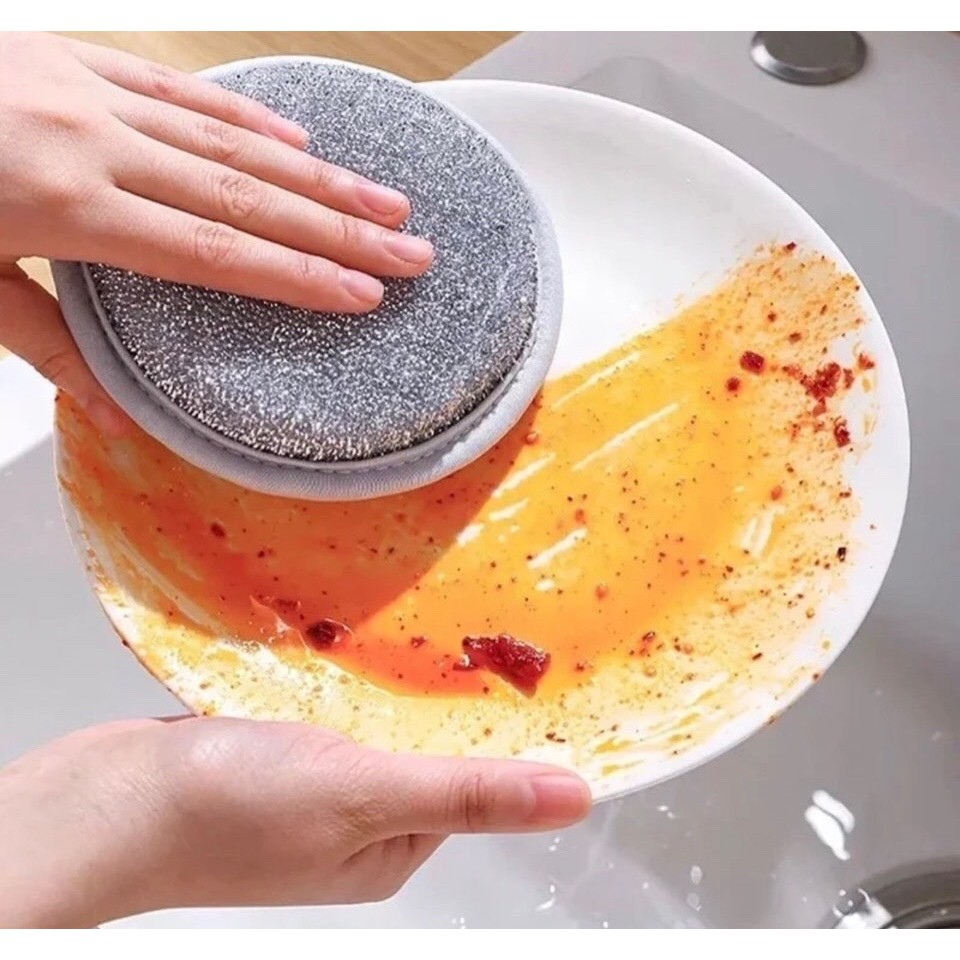 Giẻ Rửa Bát Sợi Kim Loại, Miếng Bọt Biển Cọ Rửa,3 Miếng Bọt Biển Rửa Chén Bát 3 Lớp Cọ Xoong Nồi