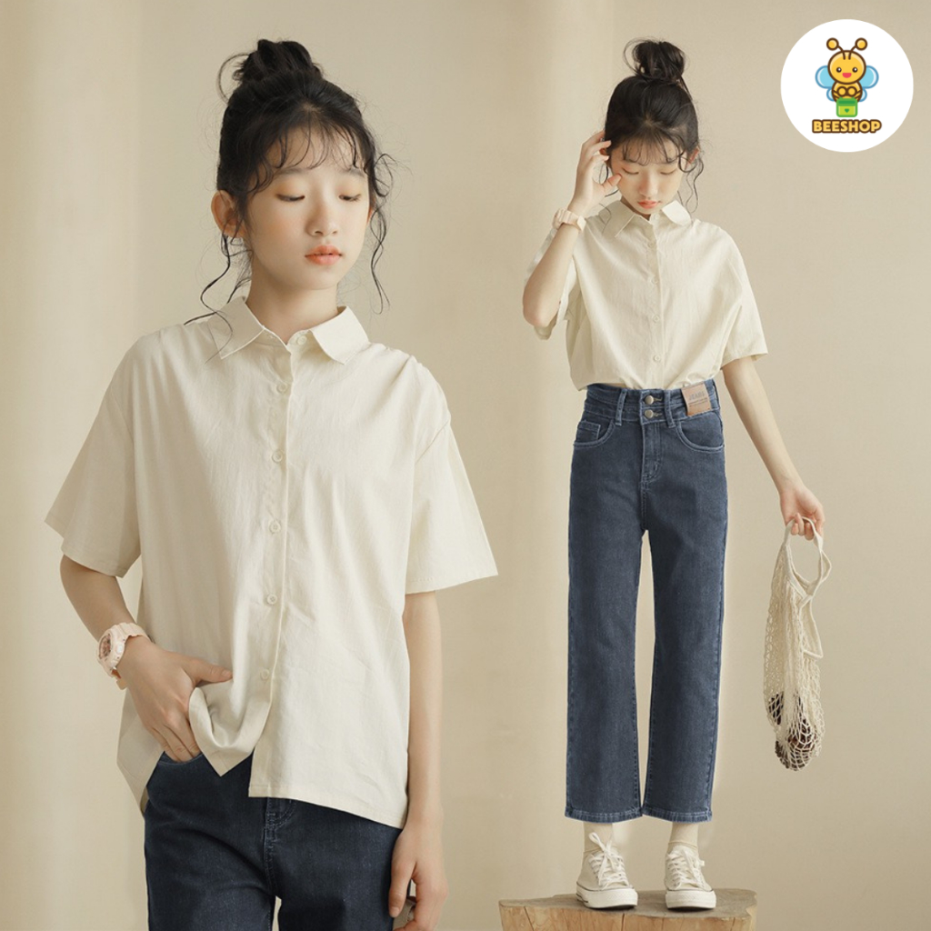 Áo sơ mi cộc cho bé gái size đại BEESHOP H24010A