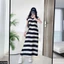 Đầm lụa maxi kẻ cổ tròn tay hến phối đệm cầu vai siêu xinh A2568