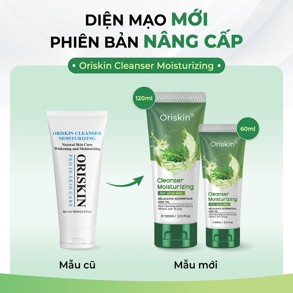 Ảnh Sữa Rửa Mặt Cho Da Dầu Mụn Oriskin Cleanser Moisturizing 60ml 2
