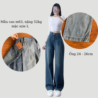 Quần Jeans Ống Suông Trơn Basic Form Rộng Dáng Đẹp Đi Học Đi Chơi