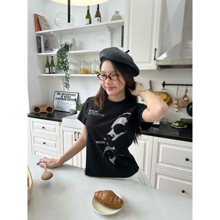 Áo Thun Nữ Baby Tee "Smoking Man" - Kraken Drk 250gsm cotton 2 chiều