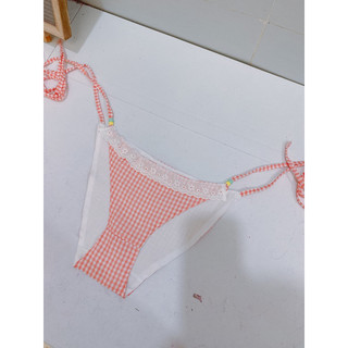 Set bộ bikini đi biển phối ren boi, caro nhí xô - handmade by Mimi house
