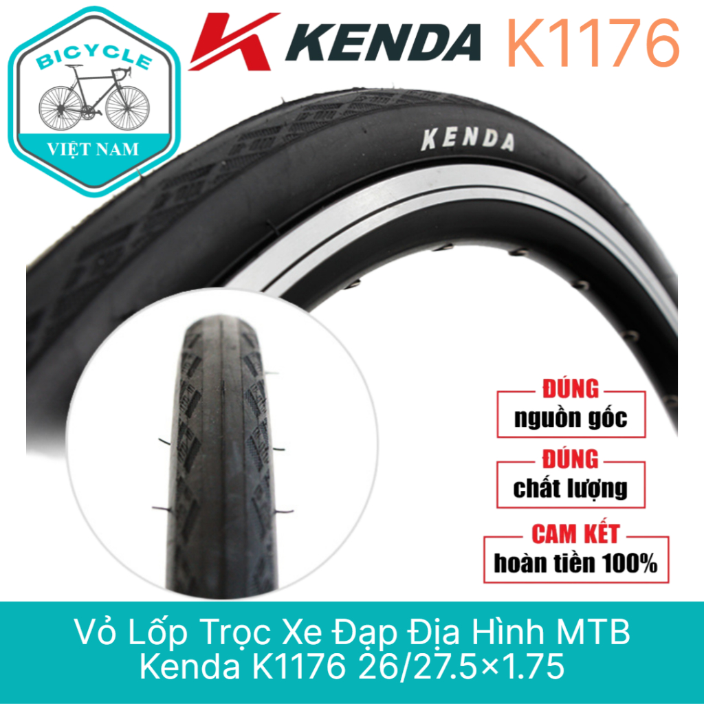 Vỏ Lốp Trọc Xe Đạp Địa Hình MTB Kenda K1176 26/27.5x1.75 | Shopee Việt Nam
