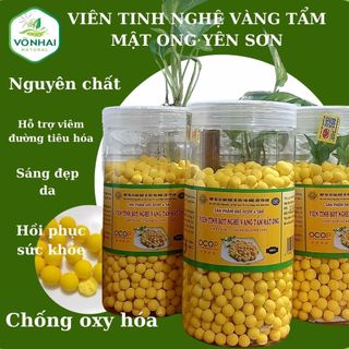 Hộp 500 gram - Viên tinh nghệ vàng tẩm mật ong Yên Sơn - OCOP 4 sao - đẹp da, chống lão hoá.