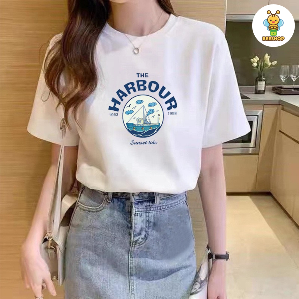 Áo phông cotton in hình The Harbour BEESHOP H24116